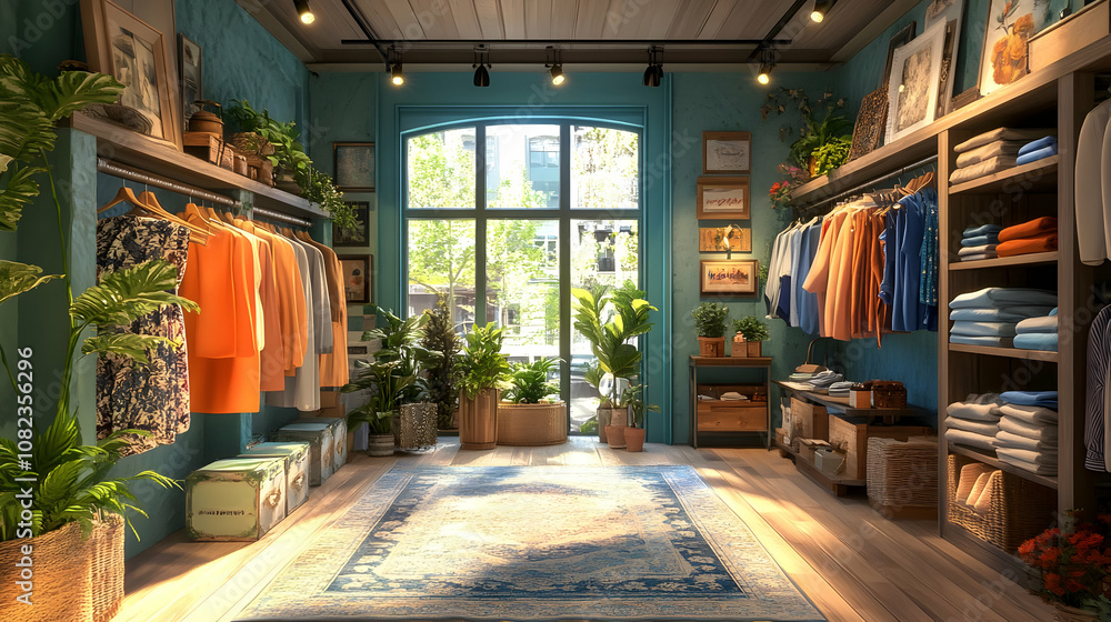Interior Design Concept: Boutique Clothing Store 3D Illustration Interior Design Concept: Boutique Clothing Store 3D Illustration