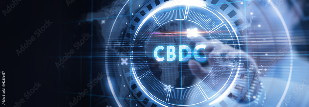 Obraz premium CBDC Central Bank Digital Currency Concept. Business, Technology, Internet and network concept.