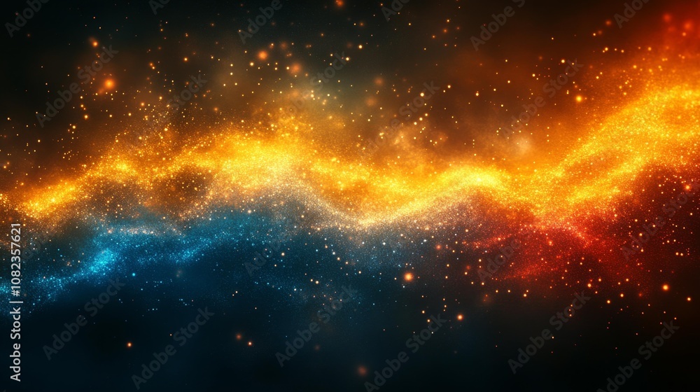 Fototapeta premium Vibrant Cosmic Energy Stream in Space. Generative AI