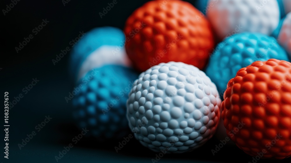 Closeup of Colorful Textured Balls Closeup of Colorful Textured Balls