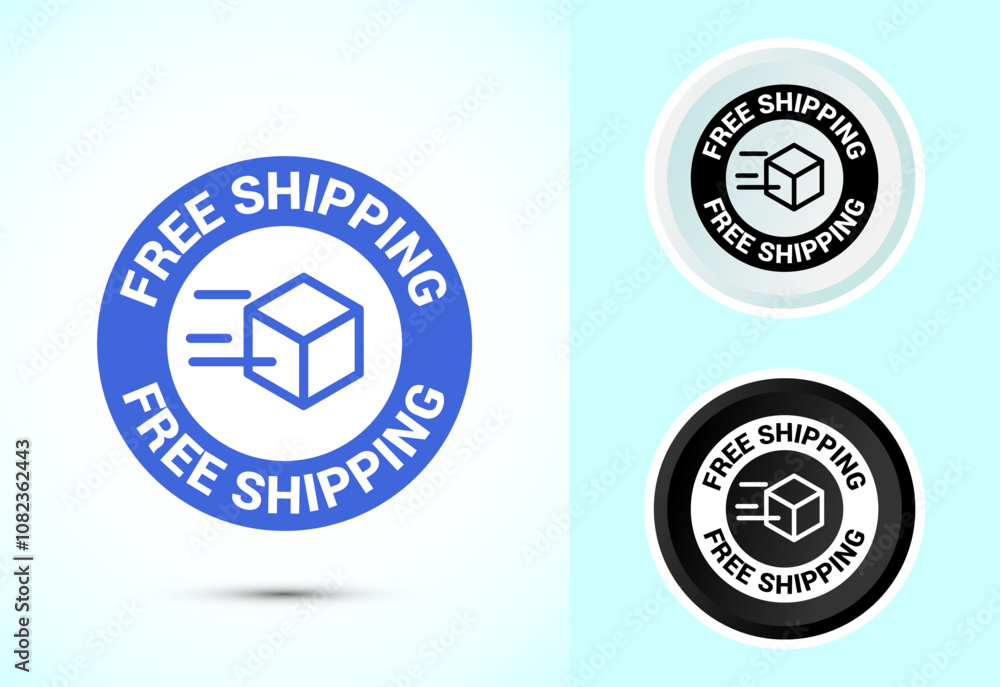 Fototapeta premium Free shipping icon design illustration, Free delivery icon