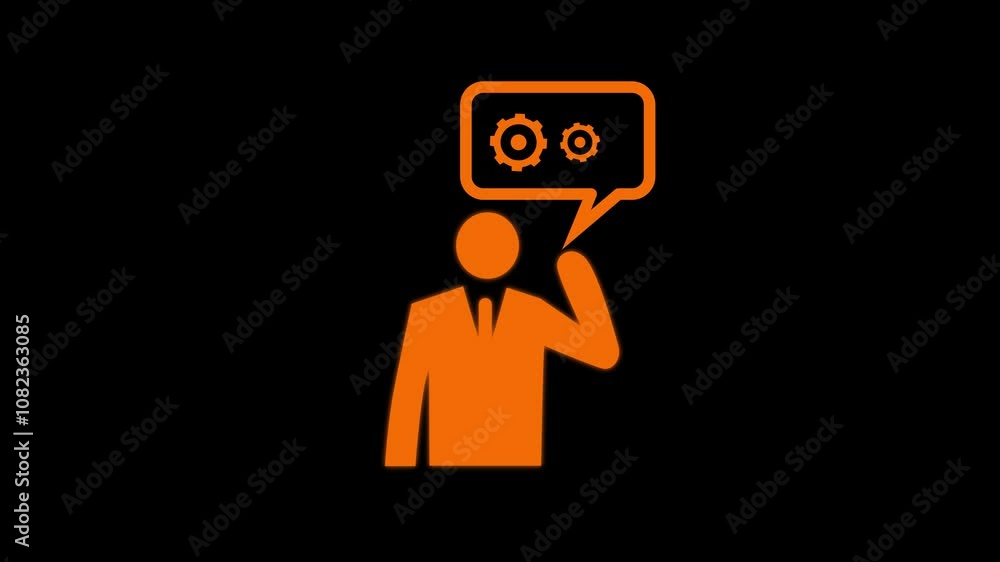 Business Management Icon - Communication and Problem Solving Business Management Icon - Communication and Problem Solving