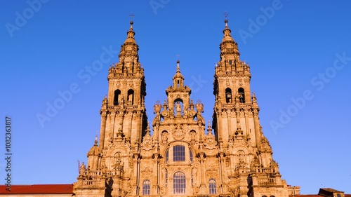 Cathedral of Santiago de Compostela, the culmination of the pilgrimage route of the Camino de Santiago. La Coruña. UNESCO World Heritage Site. Lugo. Galicia. Spain. Europe