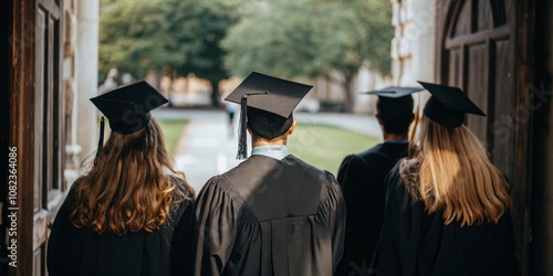 Graduates Walking Towards Bright Future on Campus