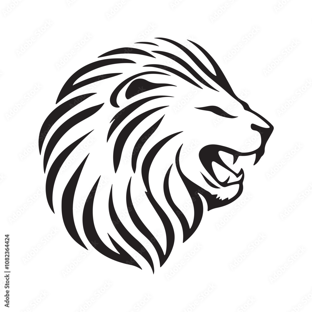 Lion-face artwork vector with intricate details and bold lines. furious wild lion on a white background. Lion-face artwork vector with intricate details and bold lines. furious wild lion on a white background.