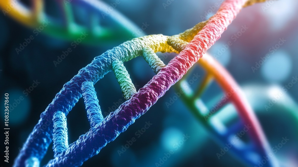Vibrant DNA bands in blue, green, and red, symbolizing genetic analysis in lab settings. Vibrant DNA bands in blue, green, and red, symbolizing genetic analysis in lab settings.