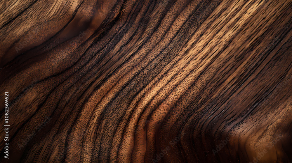 Close-up of walnut wood grain, showcasing antique and rustic textures, a variety of swatch samples arranged in a harmonious layout, warm brown tones. Harmonious. Illustration Close-up of walnut wood grain, showcasing antique and rustic textures, a variety of swatch samples arranged in a harmonious layout, warm brown tones. Harmonious. Illustration