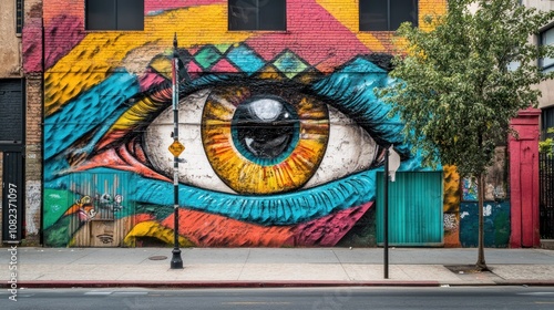 Street Art Mural of Giant Eye