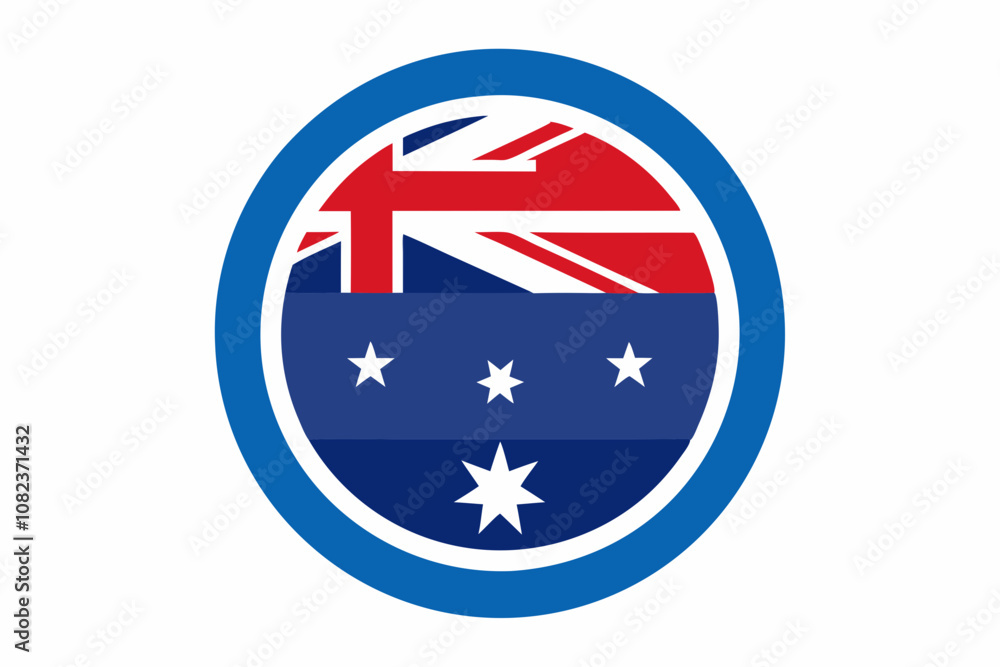 Aussie Flag in Circular Badge Aussie Flag in Circular Badge