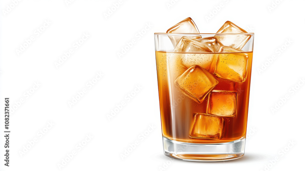 Fresh bake and grill, clear glass of iced coffee with creamy swirls and ice cubes, perfect for refreshing drink. Enjoy rich flavors and cool texture Fresh bake and grill, clear glass of iced coffee with creamy swirls and ice cubes, perfect for refreshing drink. Enjoy rich flavors and cool texture