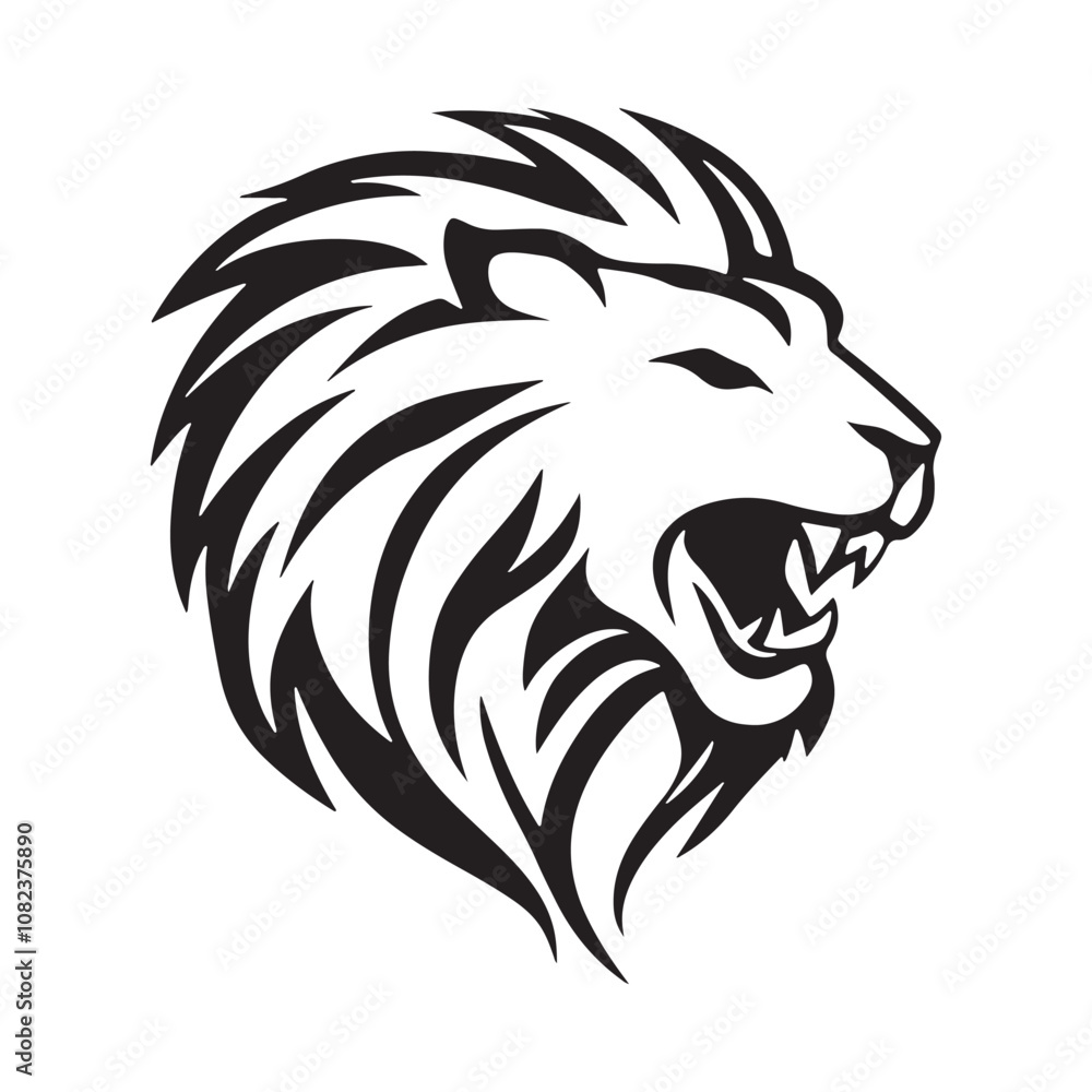 Lion-face artwork vector with intricate details and bold lines. furious wild lion on a white background. Lion-face artwork vector with intricate details and bold lines. furious wild lion on a white background.