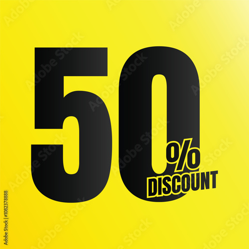 Art & Illustr50% discount deal sign icon, 50 percent special offer discount vector, 50 percent sale price reduction offer design, Friday shopping sale discount percentage icon designation