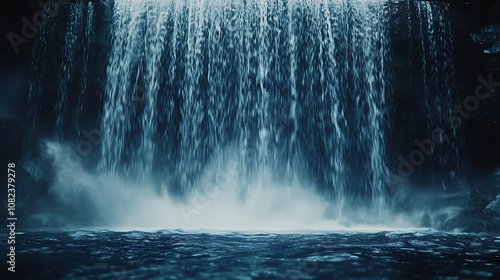A waterfall captured in slow motion on a digital camera screen, showcasing the beauty of the flowing water 