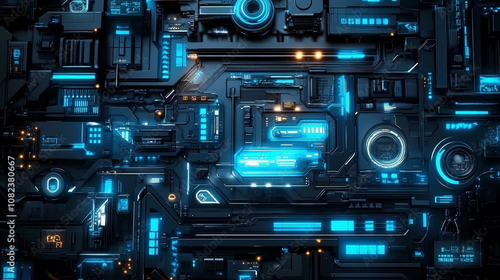 Digital technology blue mechanical structure illustration poster background Digital technology blue mechanical structure illustration poster background