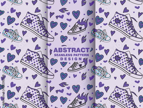 Seamless modern trendy fashion illustration textile pattern design