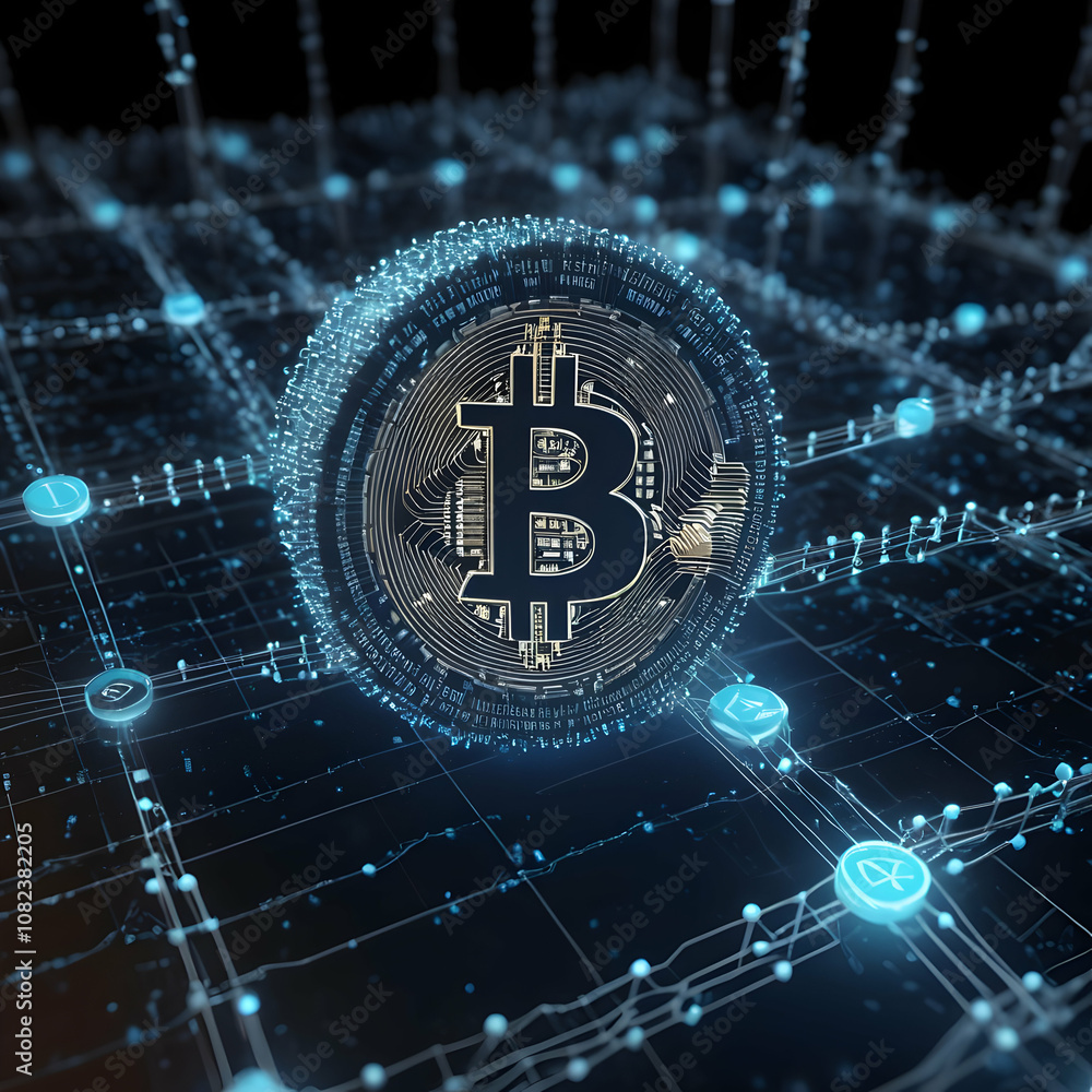 Global digital blockchain network with flowing information and binary code data cells - 3D illustration of distributed ledger and data exchange Global digital blockchain network with flowing information and binary code data cells - 3D illustration of distributed ledger and data exchange