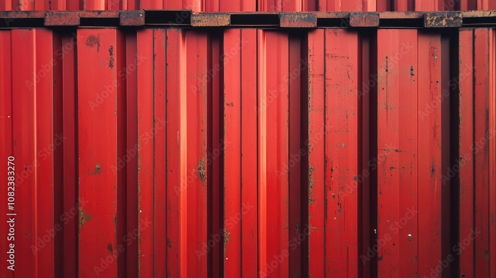 Red Steel Container Wall with Industrial Texture, Patterns and Surface Imperfections in Bright Lighting, Ideal for Backgrounds and Minimalist Design Projects Red Steel Container Wall with Industrial Texture, Patterns and Surface Imperfections in Bright Lighting, Ideal for Backgrounds and Minimalist Design Projects