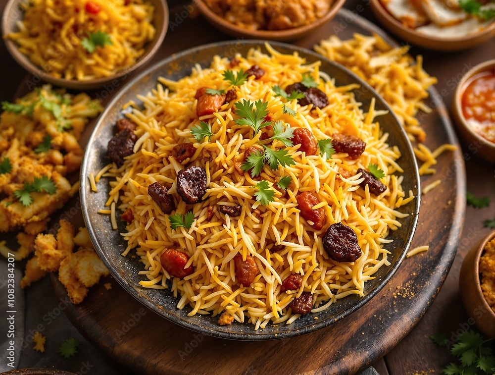 Close-Up of Delicious Biryani and Indian Cuisine for Luxury Restaurant Menu Close-Up of Delicious Biryani and Indian Cuisine for Luxury Restaurant Menu