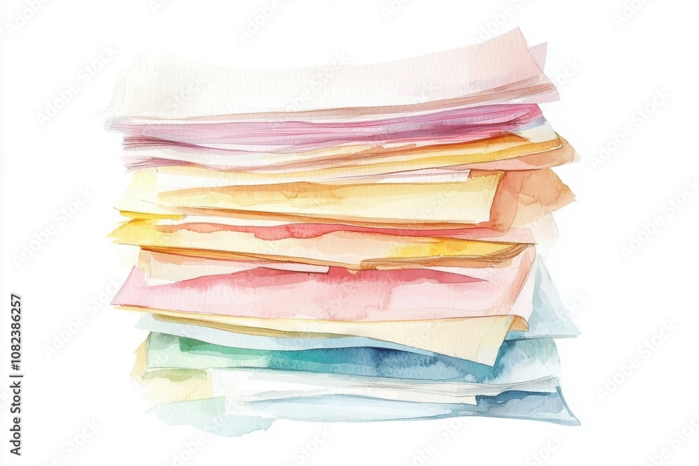 A beautiful collection of pastel-colored paper sheets stacked together, ideal for design and creative projects. A beautiful collection of pastel-colored paper sheets stacked together, ideal for design and creative projects.