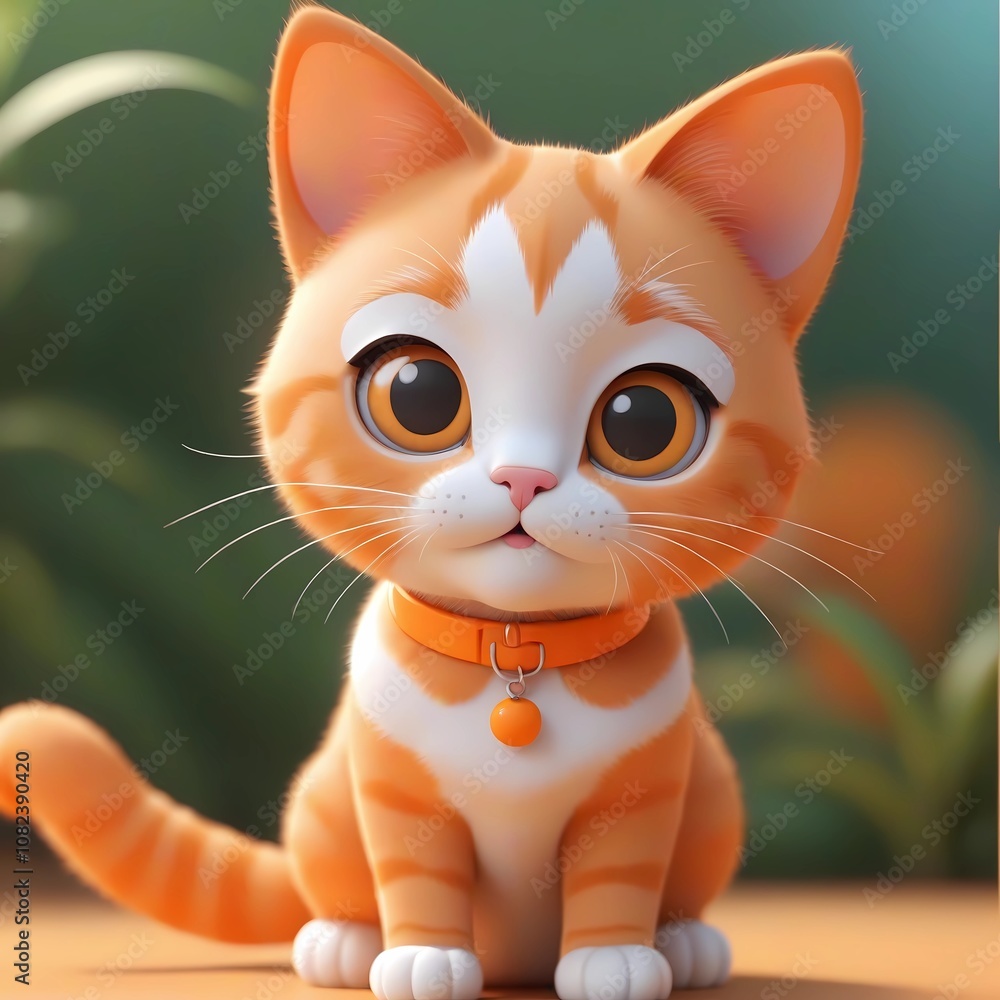 Fototapeta premium Adorable Orange Tabby Kitten with Big Eyes