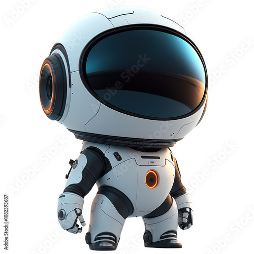 Stylized Robot Character in Astronaut Suit for Space Exploration Concept photo