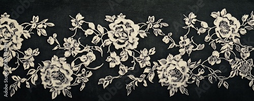 Elegant Black Wallpaper with Lace Overlay