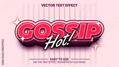 3d gossip hot editable text effect