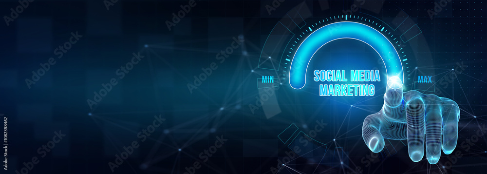 Business, Technology, Internet and network concept. SMM Social Media Marketing. 3d illustration Business, Technology, Internet and network concept. SMM Social Media Marketing. 3d illustration