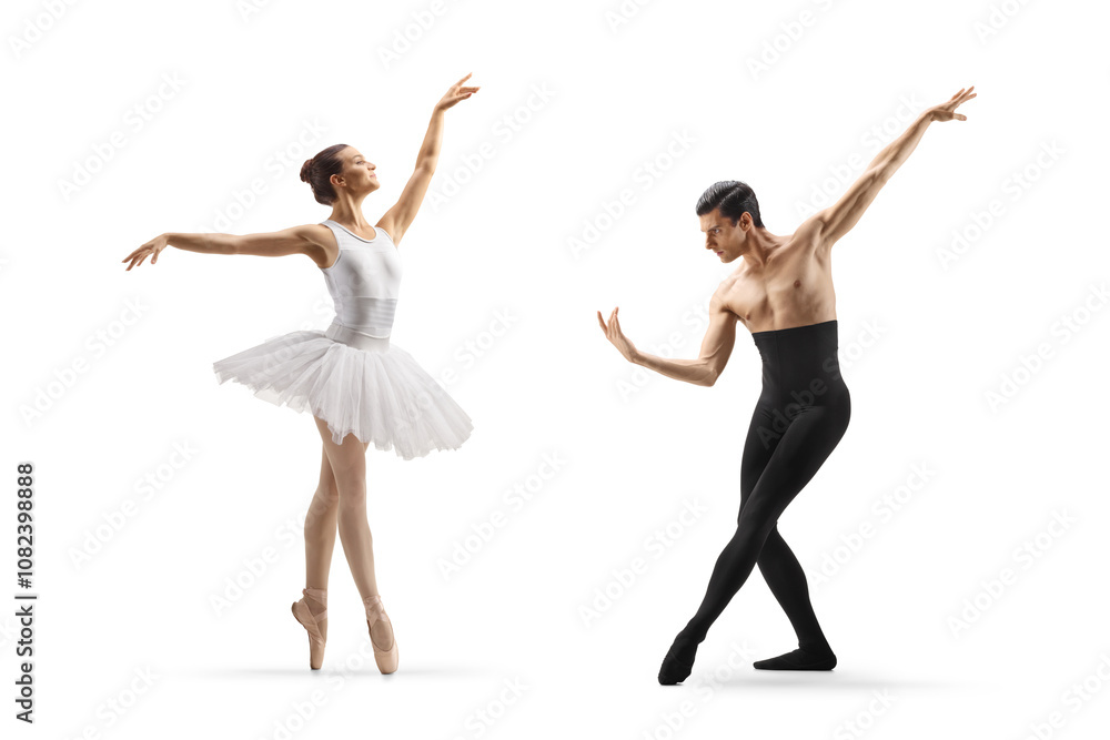 Man and woman ballet dancers performing Man and woman ballet dancers performing