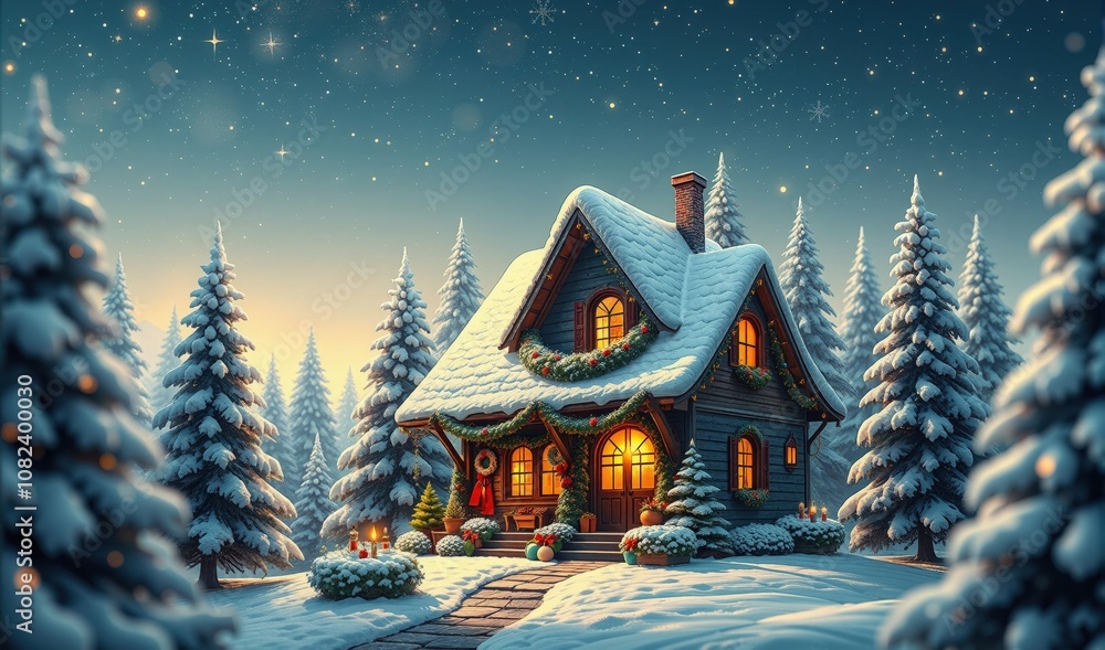 christmas house in the forest christmas house in the forest