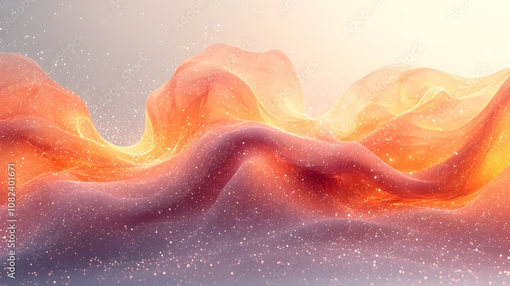 Fototapeta premium Visually captivating abstract gradient background featuring a blending of pastel peach and soft yellow hues complemented by a delicate noise effect