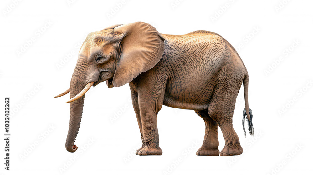 Obraz premium Realistic Elephant Standing Alone On Dark Pathway