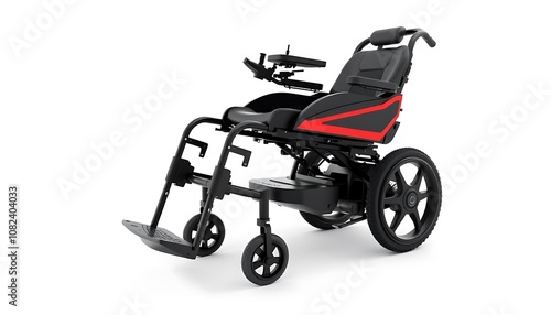 Electric Wheelchair, Mobility Scooter, Indoor Power Chair, and Motorized Wheelchair Isolated on White Background