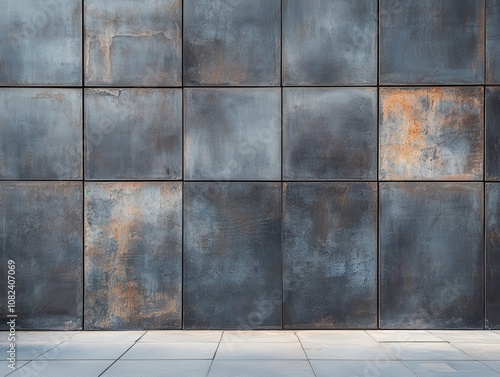 Rustic metal wall with weathered texture
