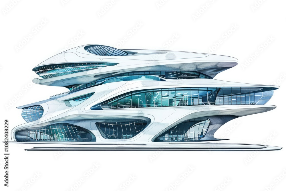 An architectural drawing of an elegant Art building An architectural drawing of an elegant Art building
