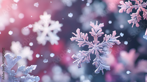 Snowflakes winter Flat illustration