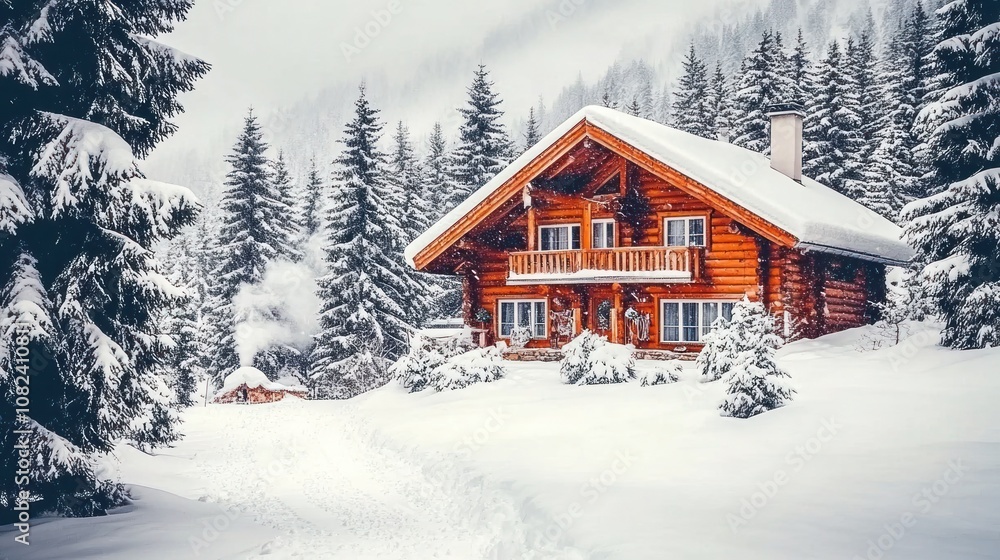 Cozy Cabin in the Snowy Forest Cozy Cabin in the Snowy Forest