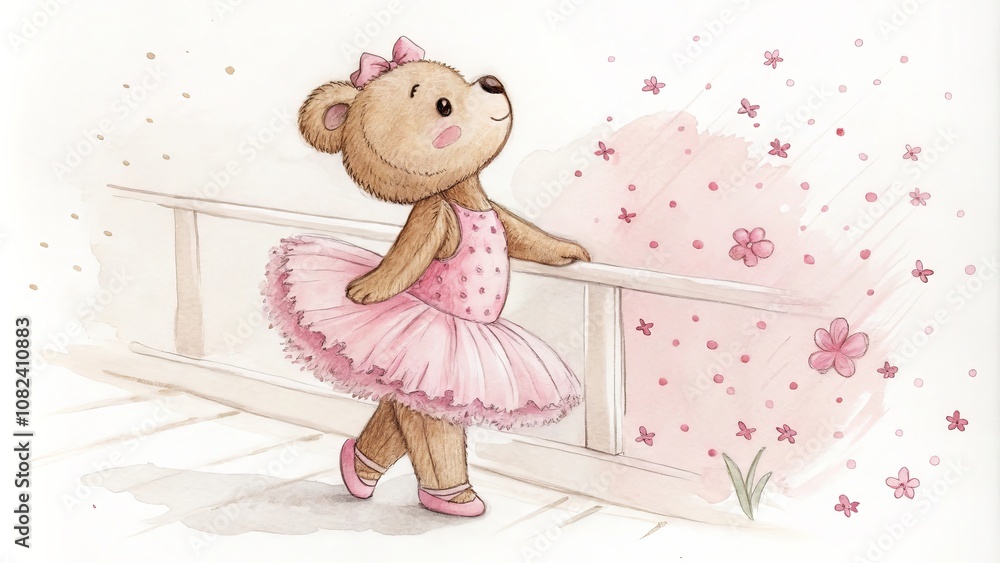 Fototapeta premium little ballerina bear