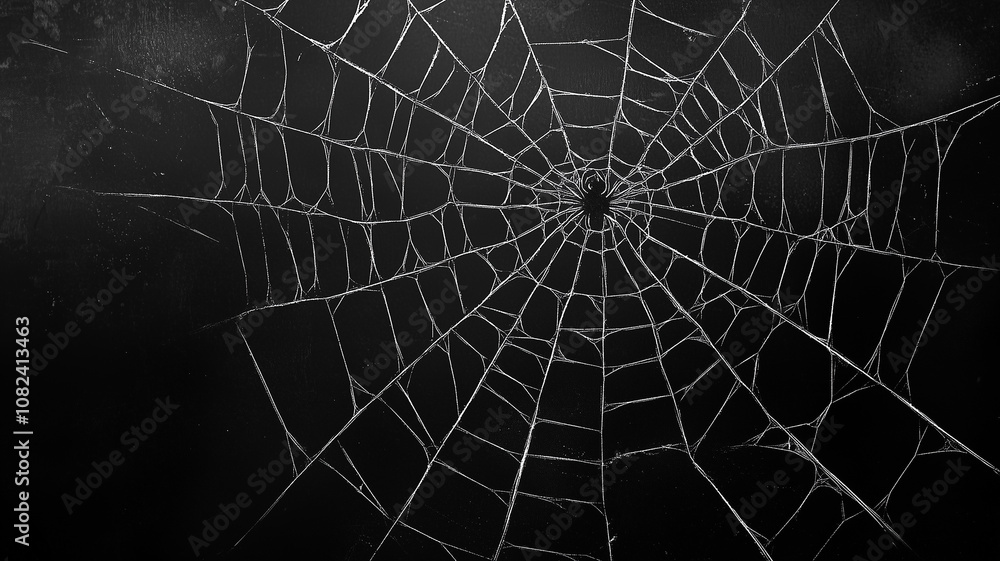 Fototapeta premium Retro Black Spider Web for Halloween Party Design