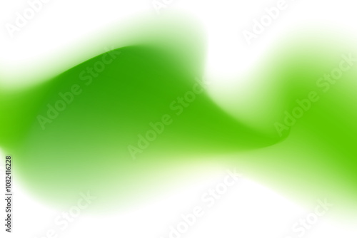 Abstract neon yellow, light green wave form, blurred iridescent gradient texture, isolate design element. Fluid lime green watercolor brushstroke blurry shape. Aesthetic flowing lights decoration.