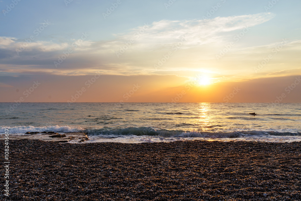 Golden Sunset Over the Mediterranean Sea Golden Sunset Over the Mediterranean Sea