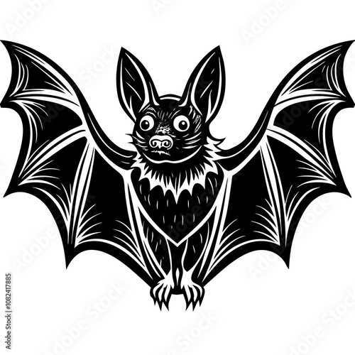 Bat on White Background