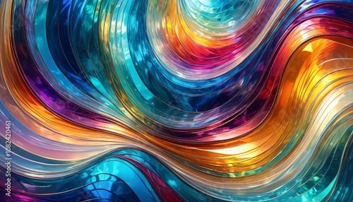 Nacre layers abstract style translucent glass art