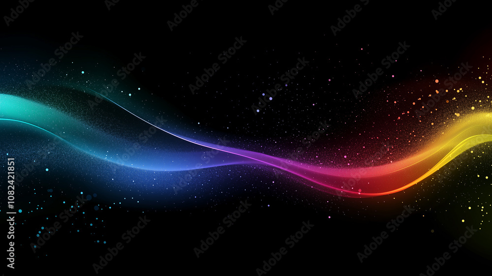 Rainbow Abstract Light Waves with Sparkles Rainbow Abstract Light Waves with Sparkles