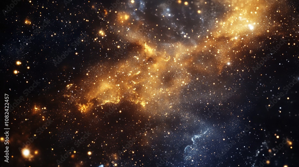 Fototapeta premium Stunning Cosmic View with Vibrant Stars and Nebulae, Capturing the Beauty of the Universe and the Mysteries of Deep Space, Ideal for Science, Technology, and Art Projects