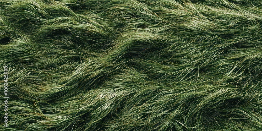 Obraz premium A close-up view of textured green grass-like fibers, creating a natural, organic appearance.