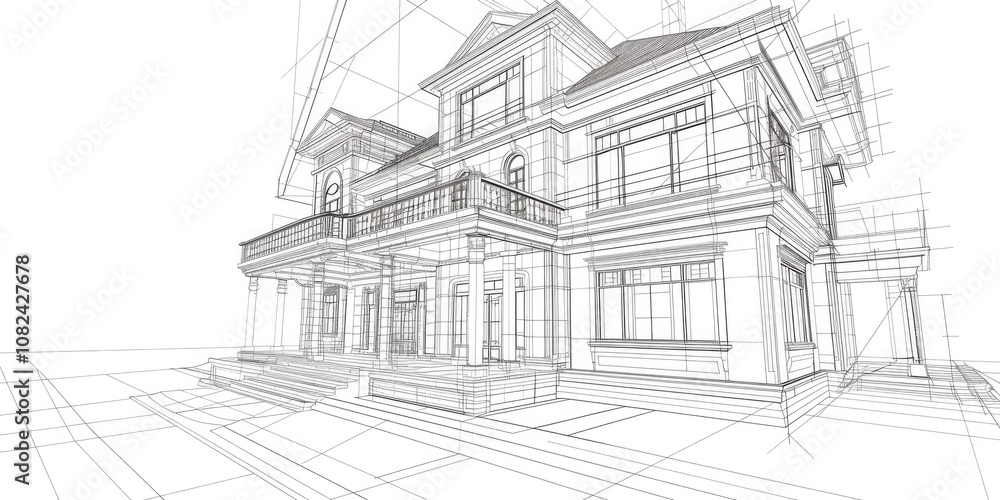 An architectural drawing of an elegant Art building An architectural drawing of an elegant Art building
