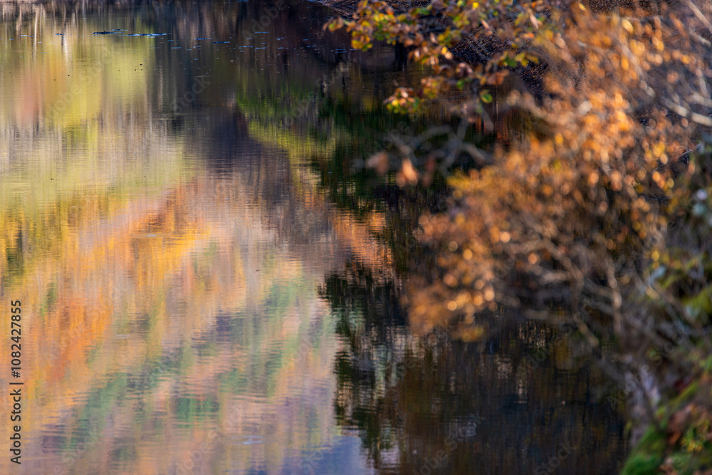 mountain reflection on the lake in autumn mountain reflection on the lake in autumn