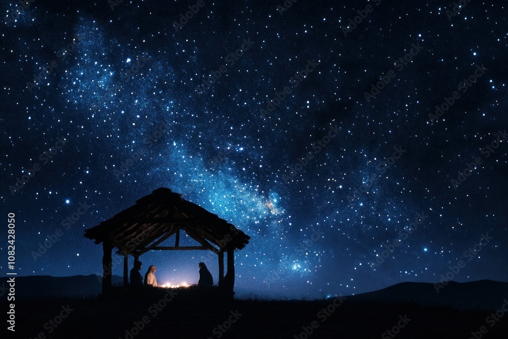 Fototapeta premium Quiet Night Under a Starry Sky