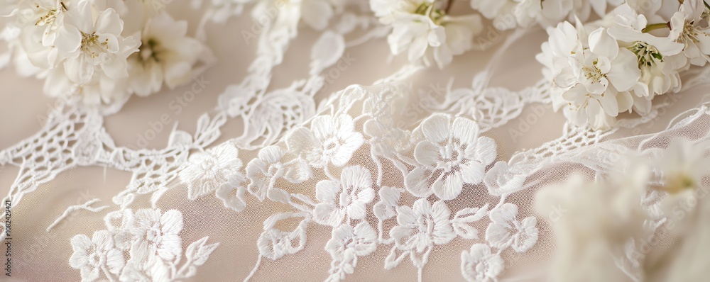 Delicate Floral Lace Pattern Background Delicate Floral Lace Pattern Background